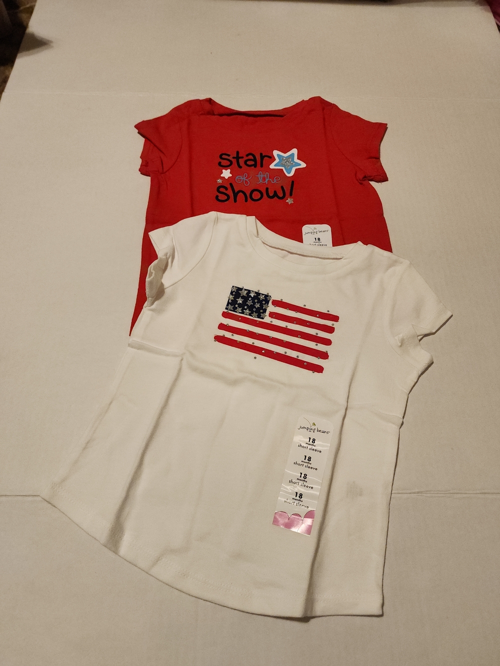 jumping beans Red & White Short Sleeve Tees with Star and Flag Prints - Picture 6 of 6